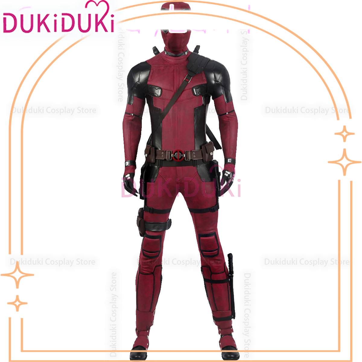 Carnival Halloween Costume Crimson Comedian Cosplay Outfit Captain Pool 2 Red Jumpsuit Outfit Comic Con Cos Roleplay Men Suit