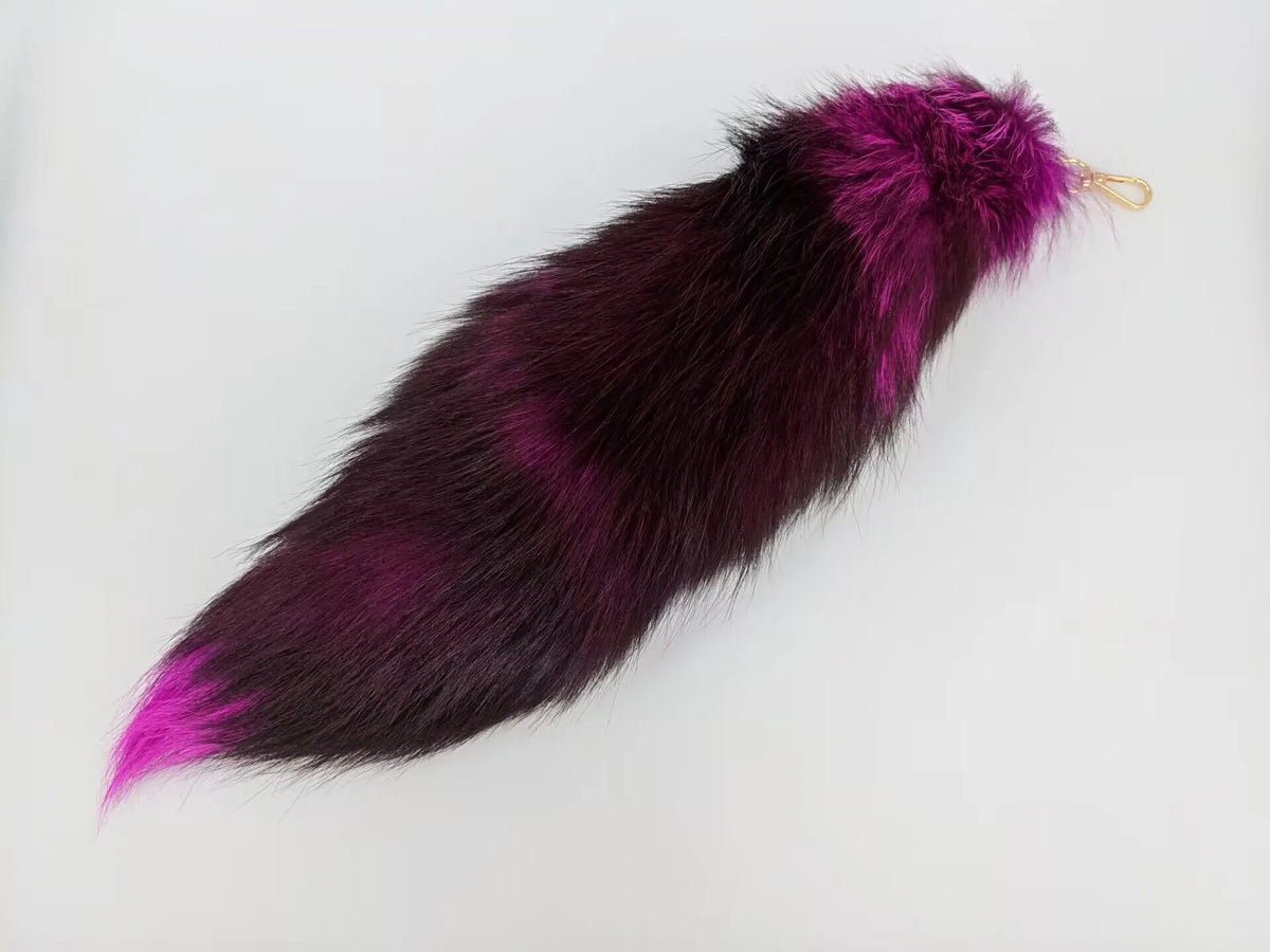 Natural Fox Fur Tail Keychain Cosplay Accessory