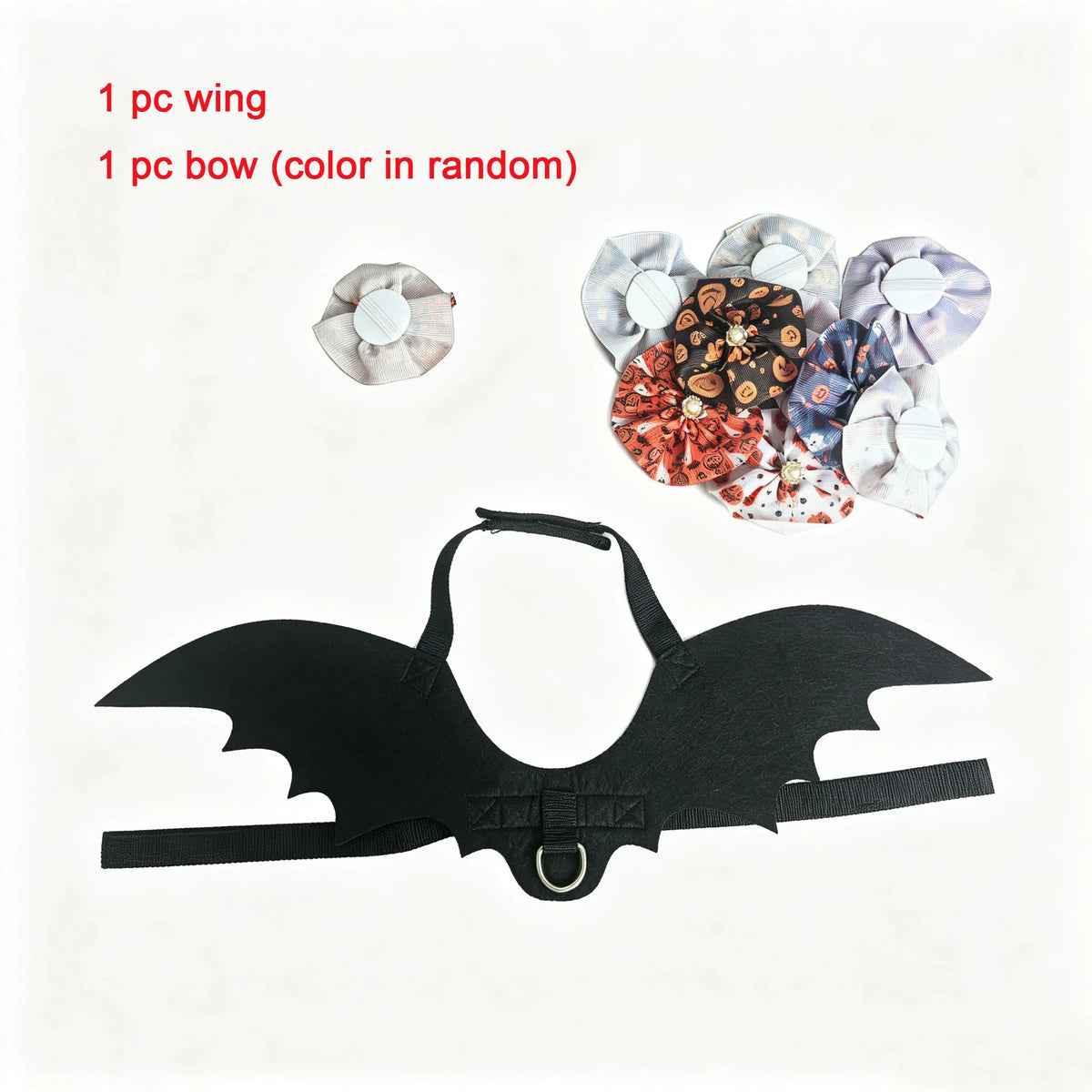 Bat Wings and Bow Cat Dog Halloween Cosplay
