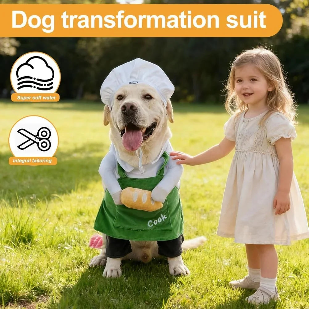 Pet Chef Hamburger Outfit Cat Dog Halloween Cosplay