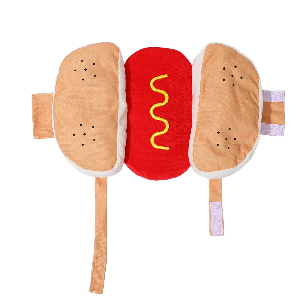 Pet Hot Dog Outfit Cat Dog Halloween Cosplay