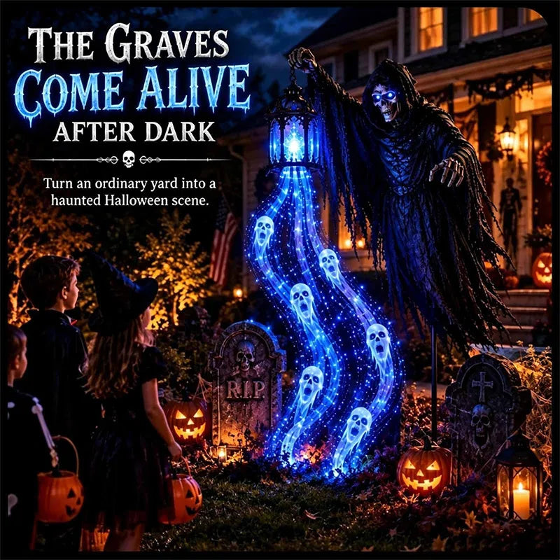 LED Light-Up Grim Reaper Garden Light Halloween Cosplay