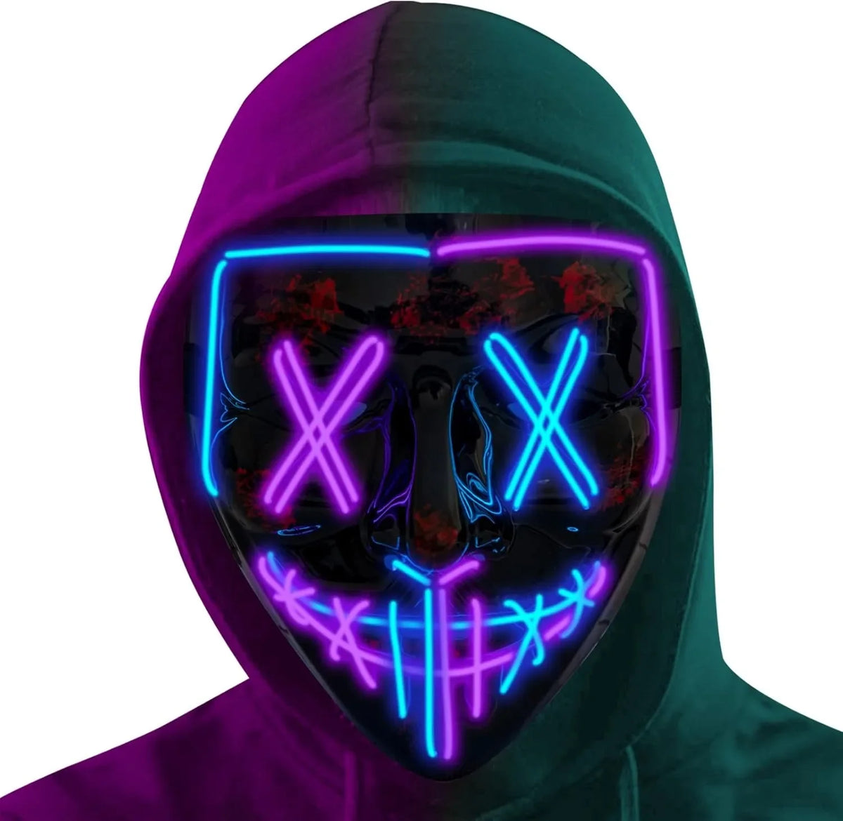 Scary LED Light Up EL Wire Mask Halloween Cosplay