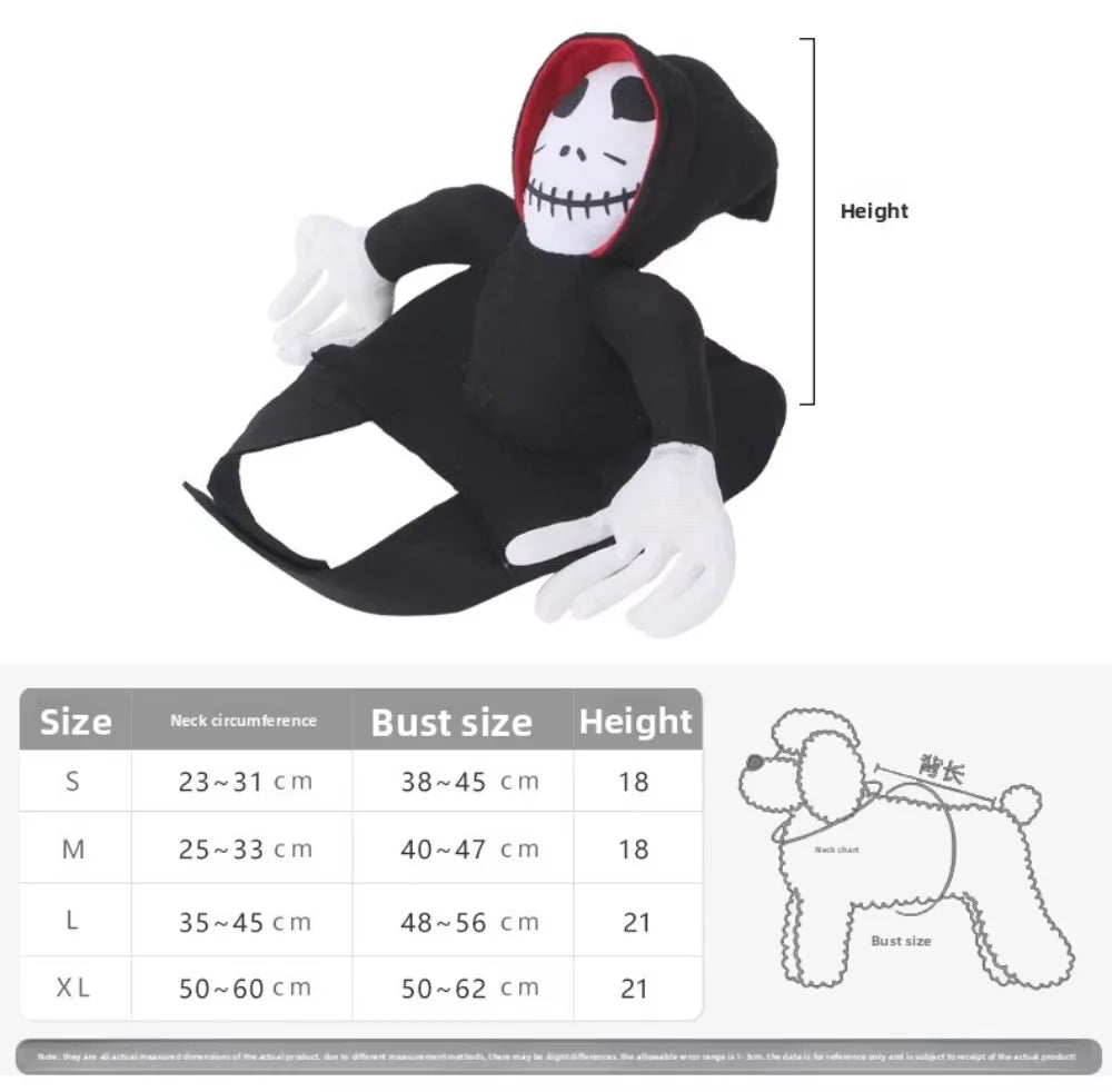 Death Rider Skeleton Jumpsuit Cat Dog Halloween Cosplay