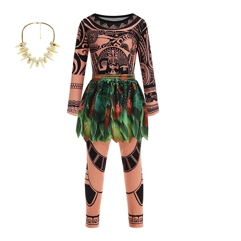 Kids Maui Tattoo Costume Set Halloween Cosplay