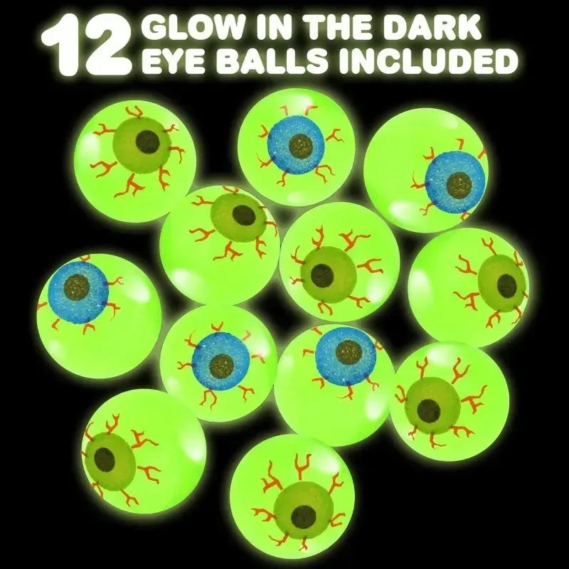 Glow in the Dark Eyeball Bouncy Balls 10PCS Halloween Decor
