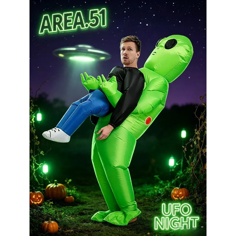 Adult Inflatable Alien Costume, Halloween Funny Party Role Play Outfit, Stage Performance Outfit for Holiday Carnival Show