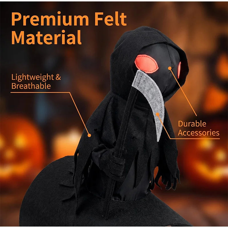 Grim Reaper Rider Outfit Cat Dog Halloween Cosplay