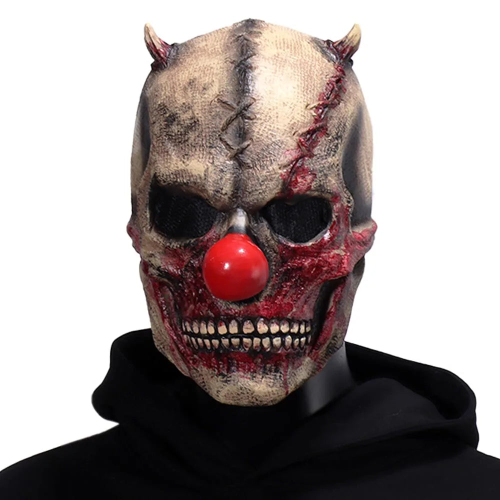 Horror Demon Skull Joker Latex Mask Halloween Cosplay