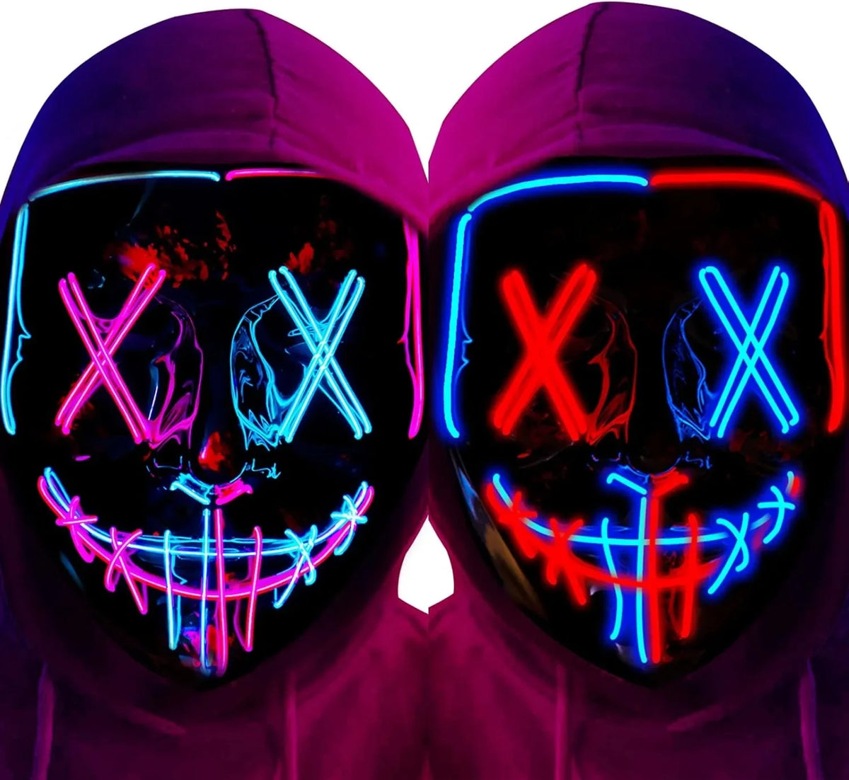 Scary LED Light Up EL Wire Mask Halloween Cosplay