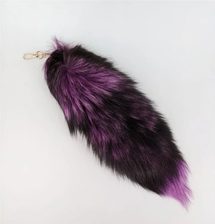 Natural Fox Fur Tail Keychain Cosplay Accessory