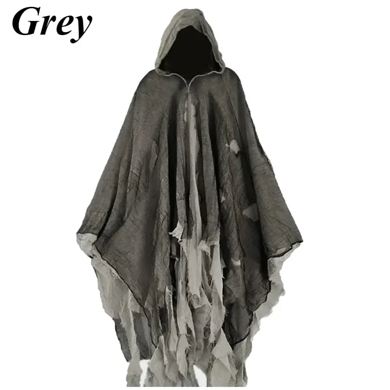 Halloween Ghost Dementors Cosplay death Costume Gothic Horror Zombie Tattered Hooded Capes Day Of The Dead Party Props Cloaks