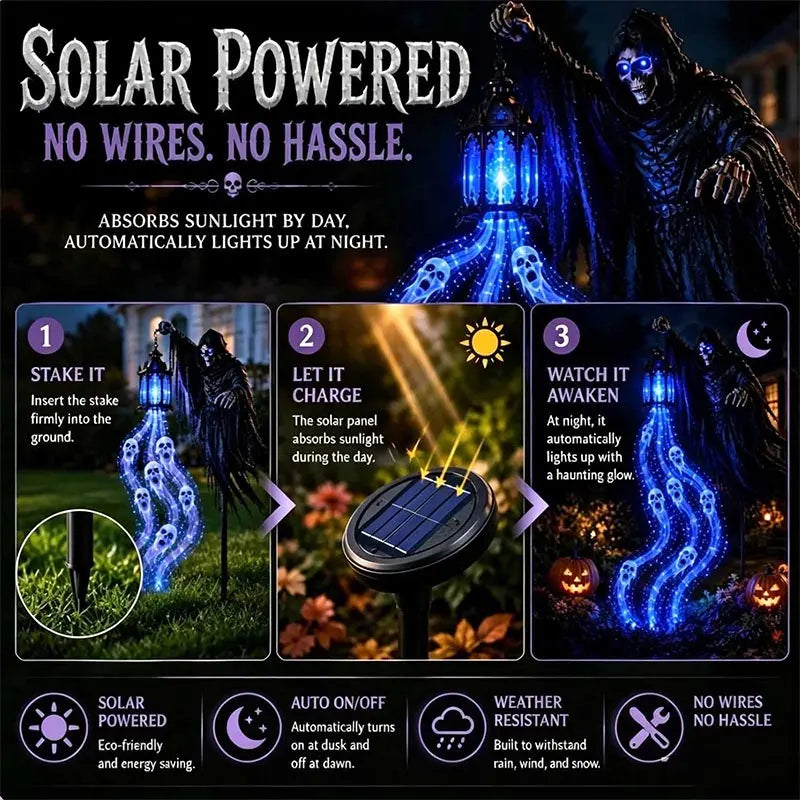 LED Light-Up Grim Reaper Garden Light Halloween Cosplay