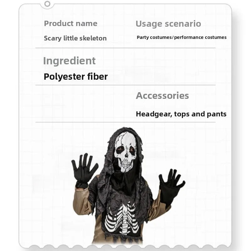 Scary Zombie Skeleton Skull Costume