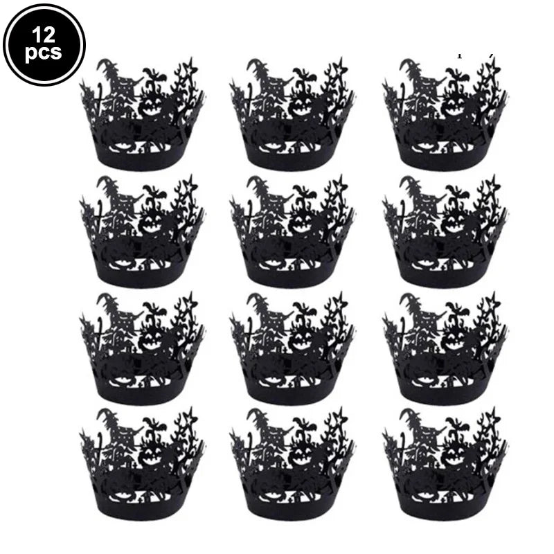 Ghost Skull Pumpkin Cupcake Toppers Halloween Cosplay
