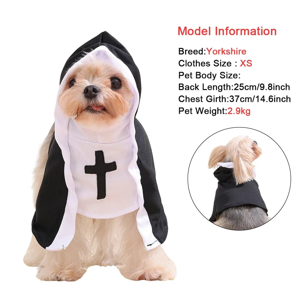 Nun Clothes Cat Dog Outfit Halloween Cosplay
