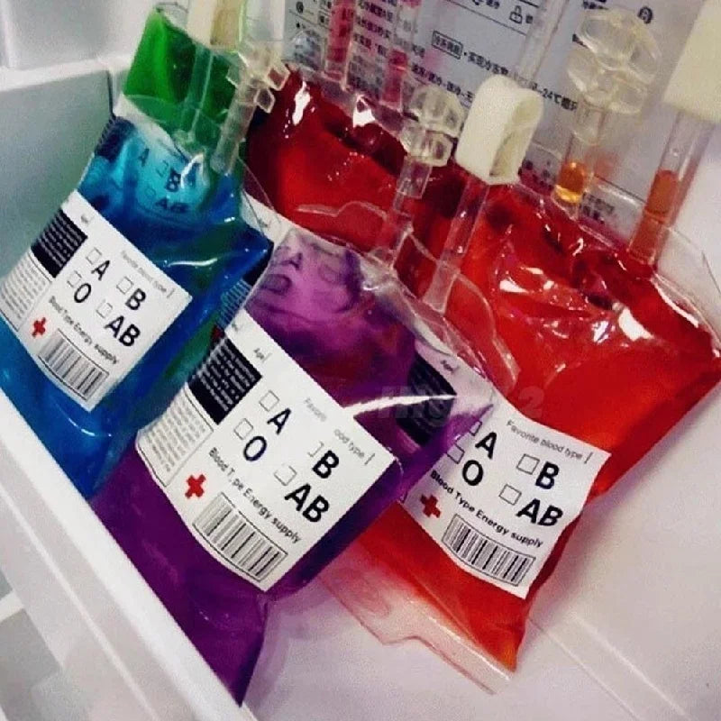 Simulation IV Blood Bags Drink Container Props Halloween Cosplay