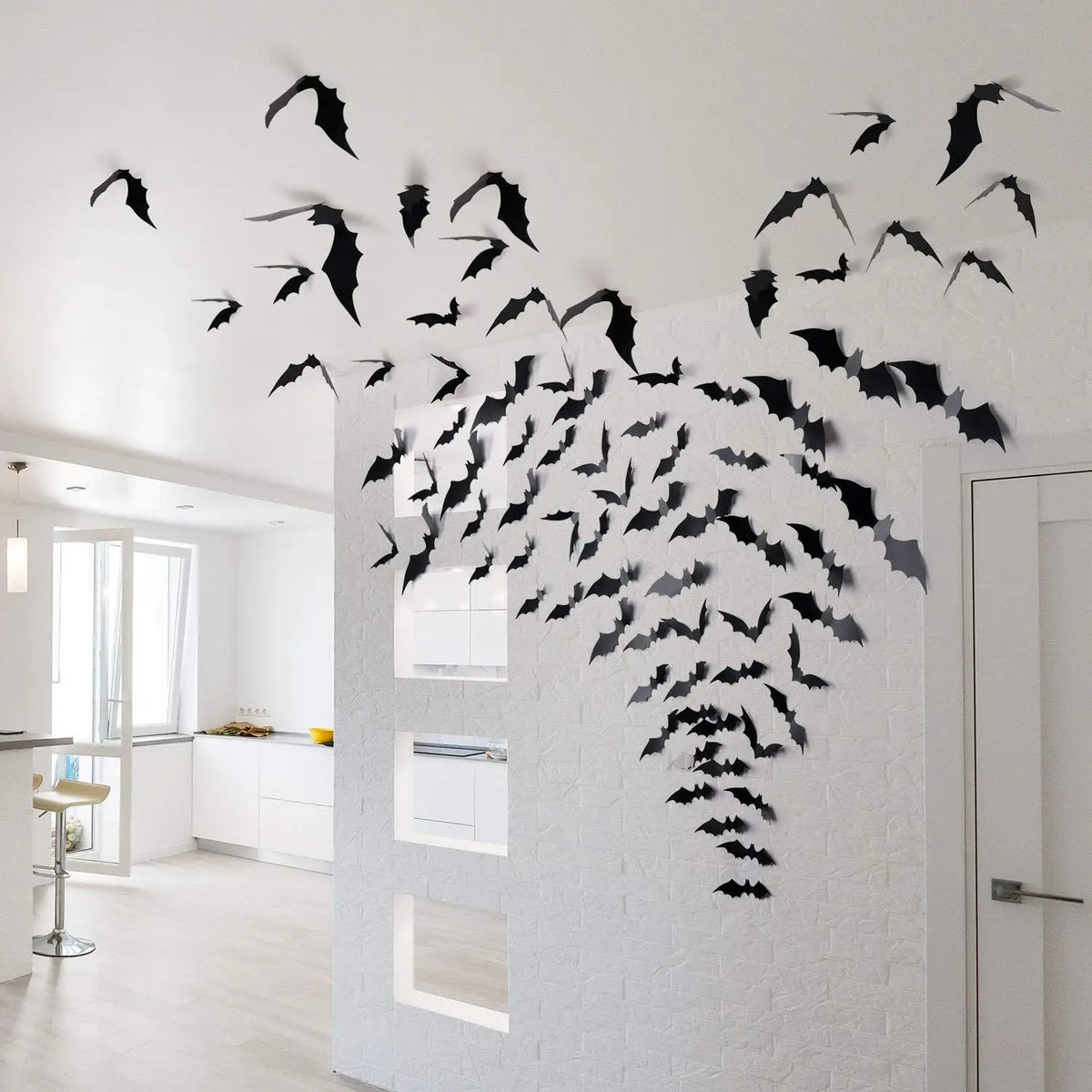 3D Bat Spider LED Light Wall Sticker Halloween Cosplay