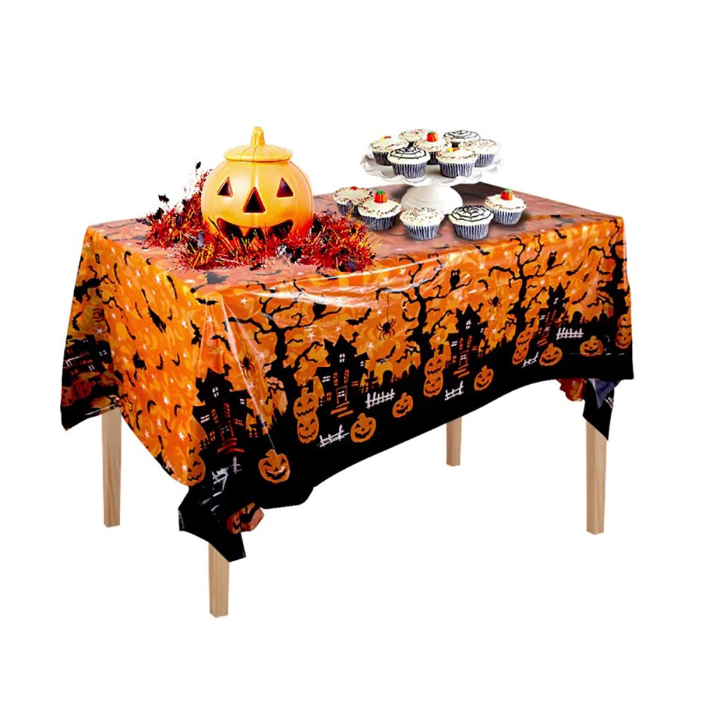 Halloween Plastic Tablecloth Decor 4 Styles