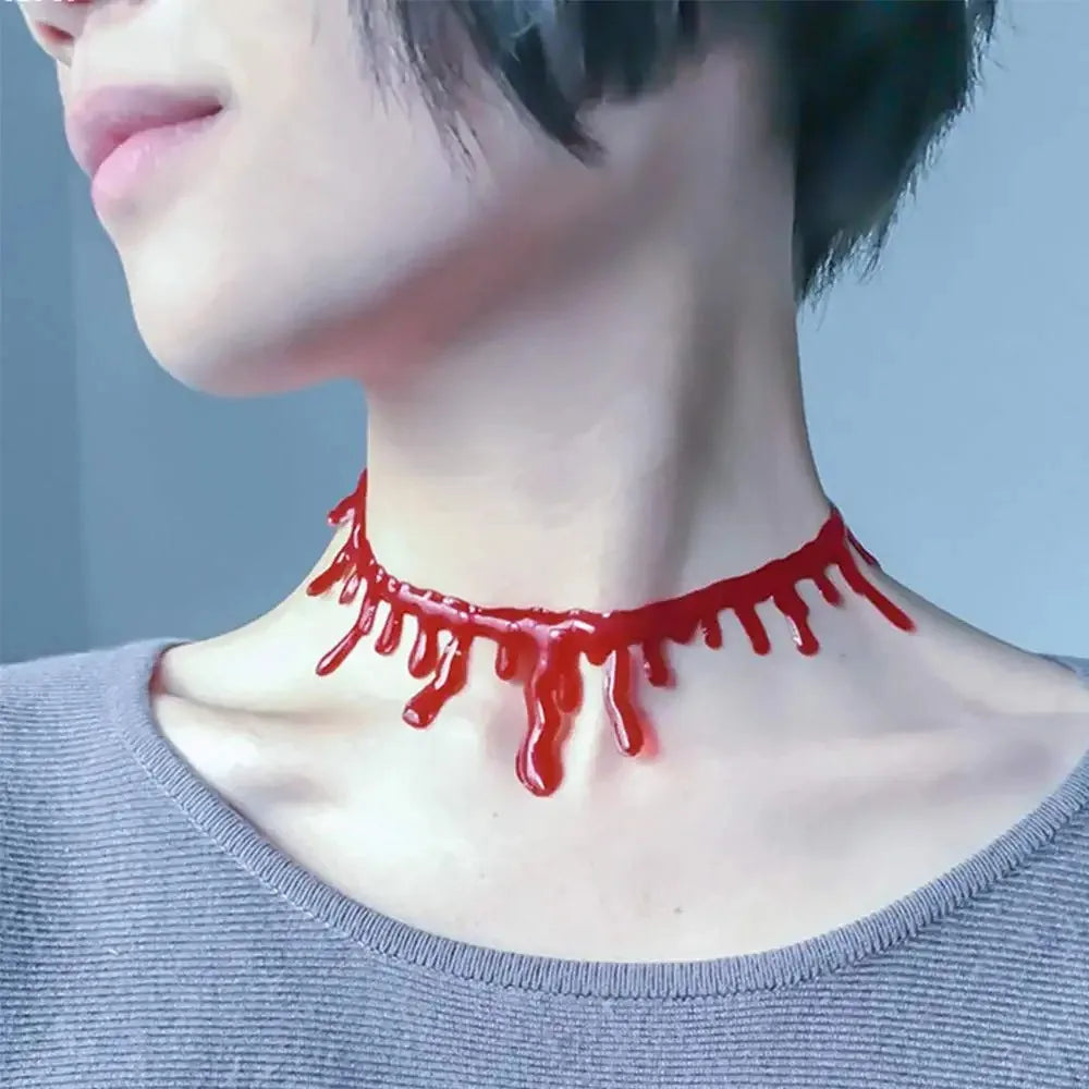 Dripping Blood Vampire Choker Halloween Cosplay