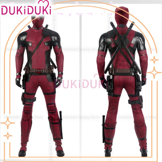 Carnival Halloween Costume Crimson Comedian Cosplay Outfit Captain Pool 2 Red Jumpsuit Outfit Comic Con Cos Roleplay Men Suit