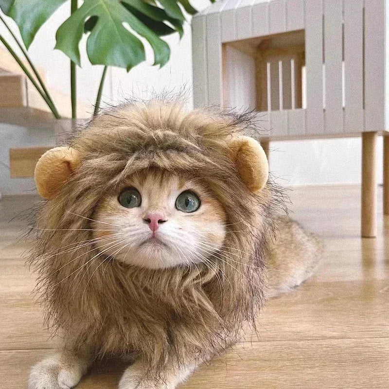 Lion Mane Hat Cat Dog Halloween Cosplay