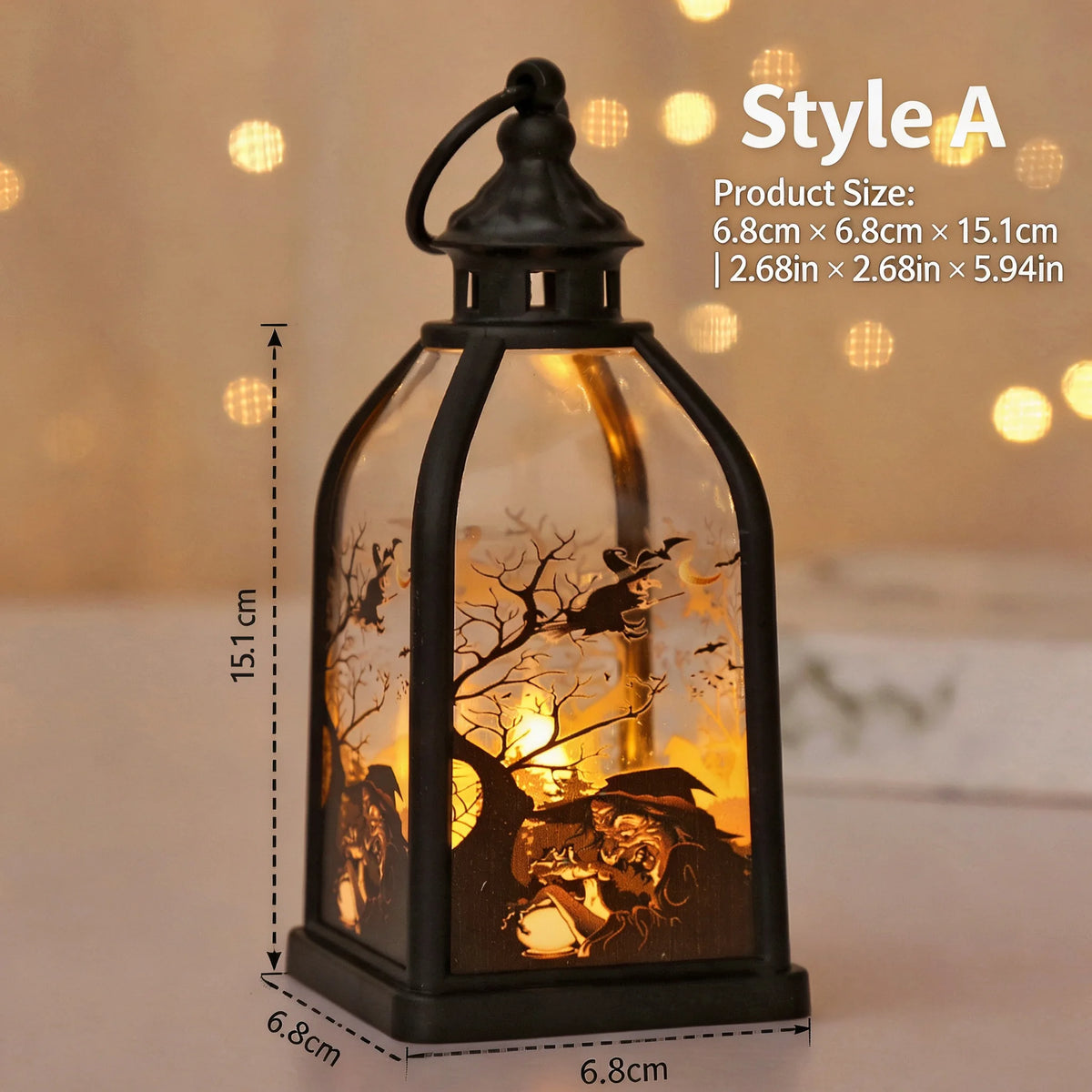 Vintage Flickering Candle LED Lantern Halloween Cosplay