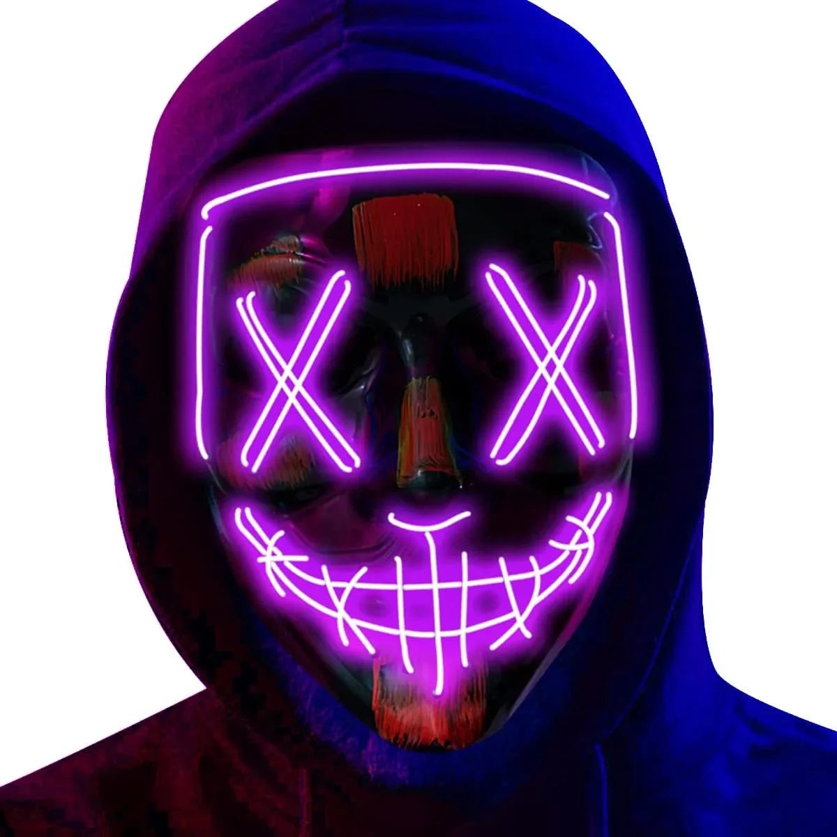 Scary LED Light Up EL Wire Mask Halloween Cosplay