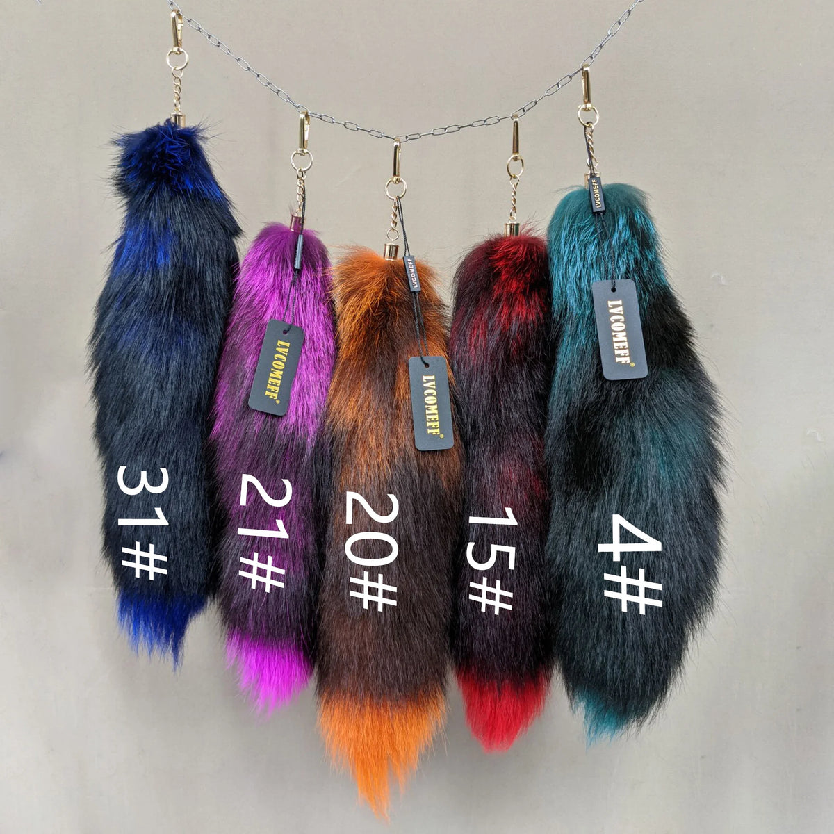 Natural Fox Fur Tail Keychain Cosplay Accessory