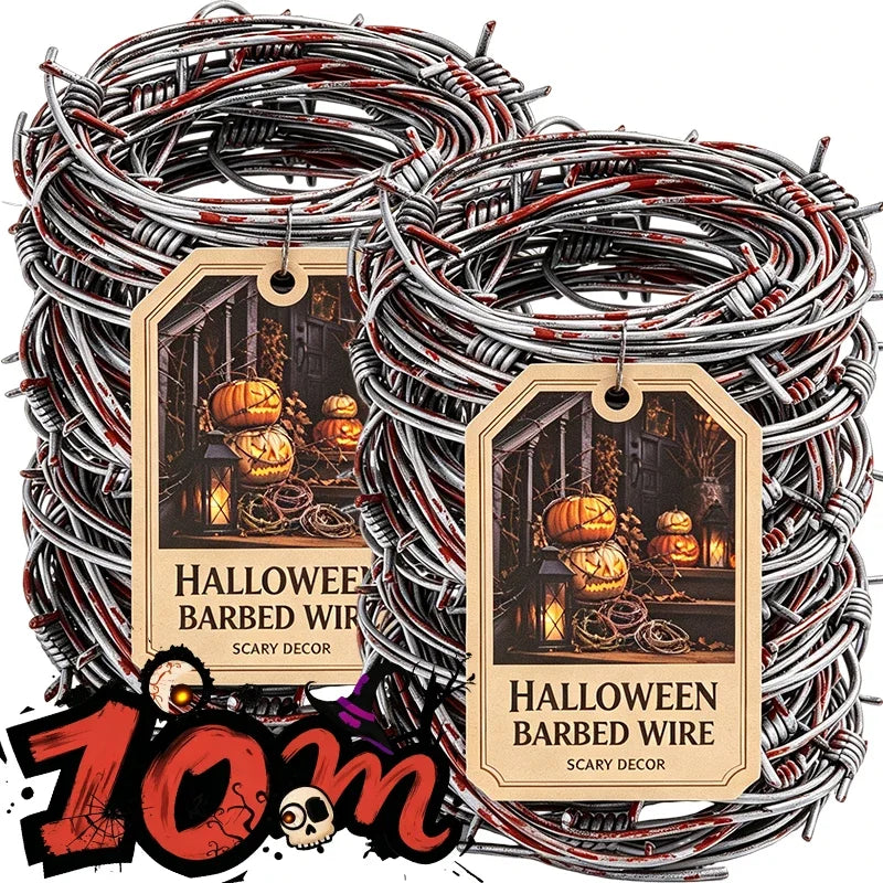Fake Rusted Barbed Wire Garland Prop Halloween Cosplay