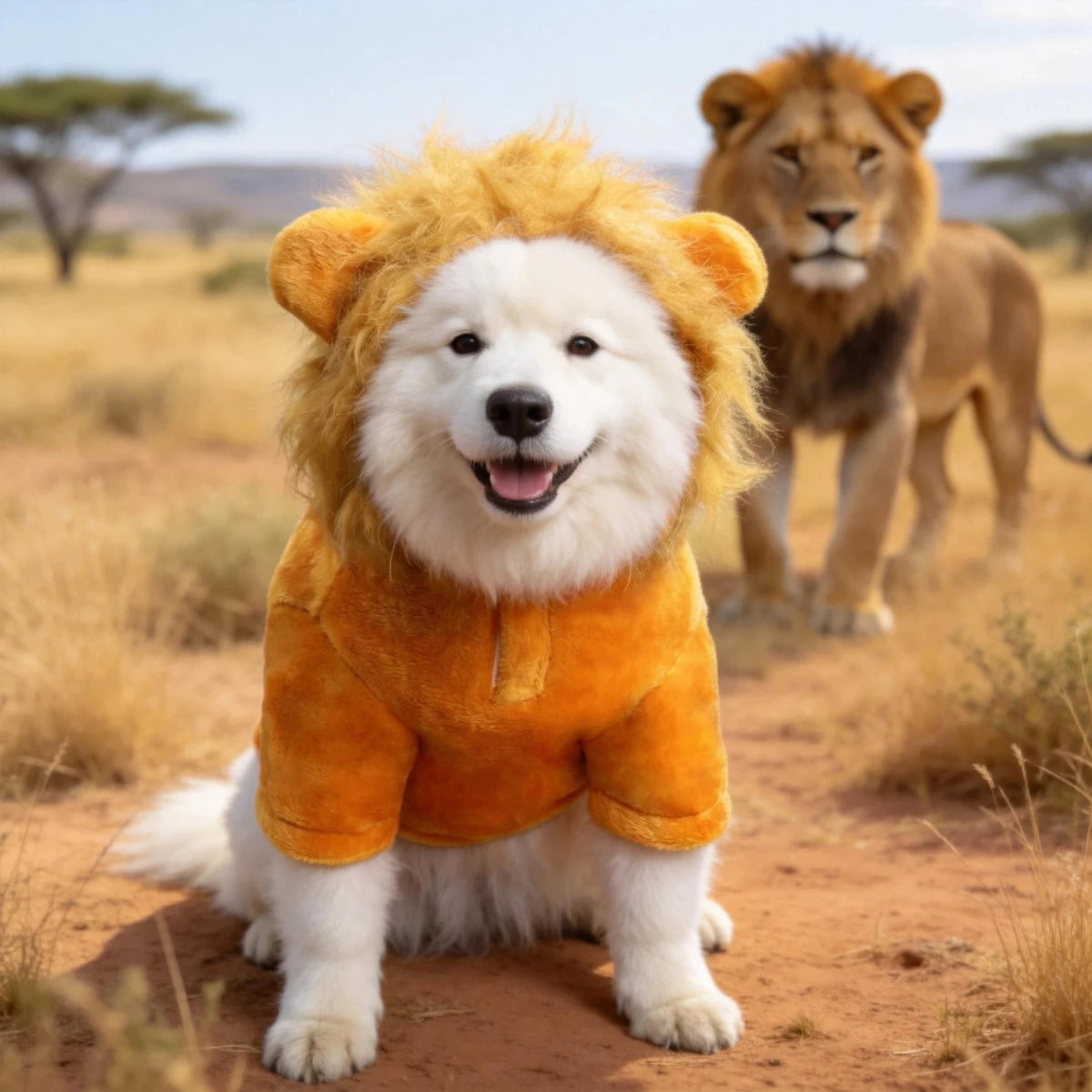 Lion Mane Fleece Jumpsuit Dog Halloween Cosplay