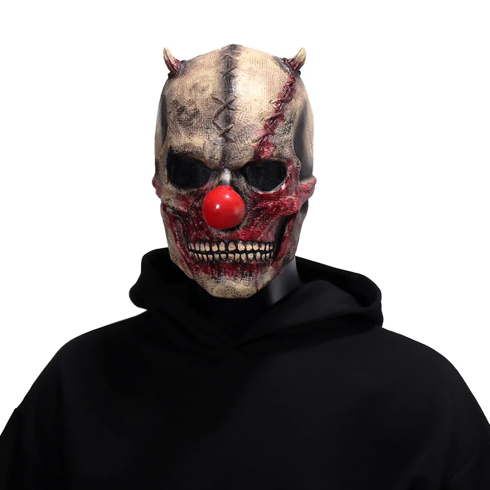 Horror Demon Skull Joker Latex Mask Halloween Cosplay