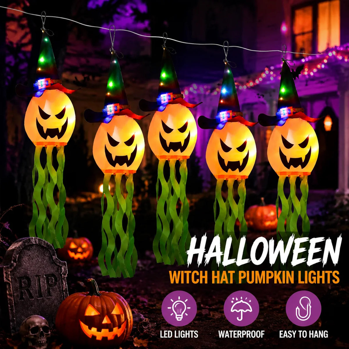 Pumpkin Ghost LED String Fairy Lights Halloween Cosplay