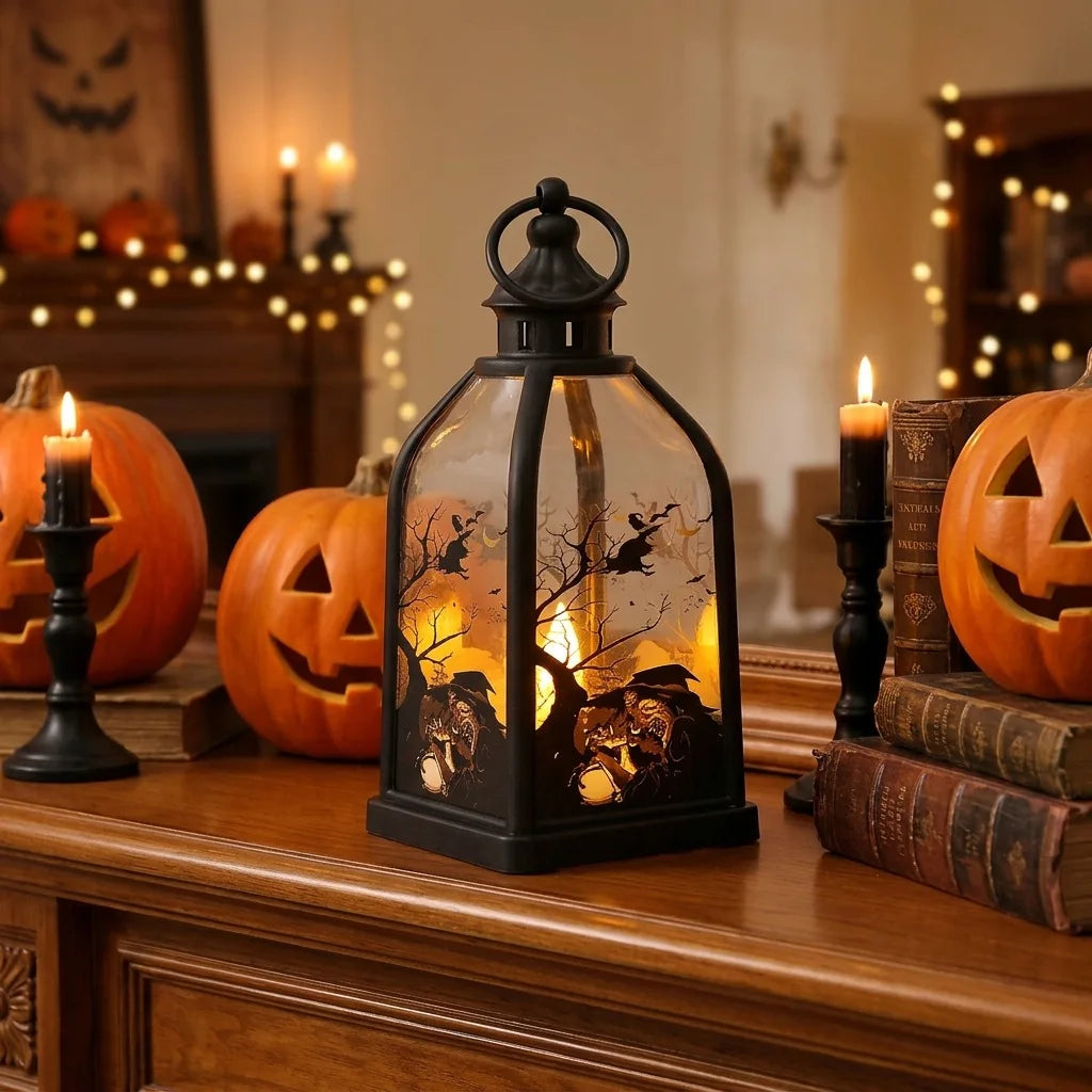 Vintage Flickering Candle LED Lantern Halloween Cosplay