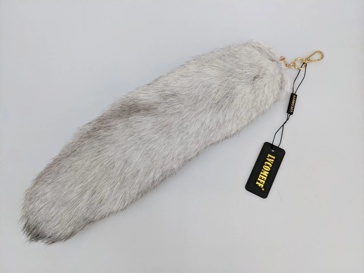 Natural Fox Fur Tail Keychain Cosplay Accessory
