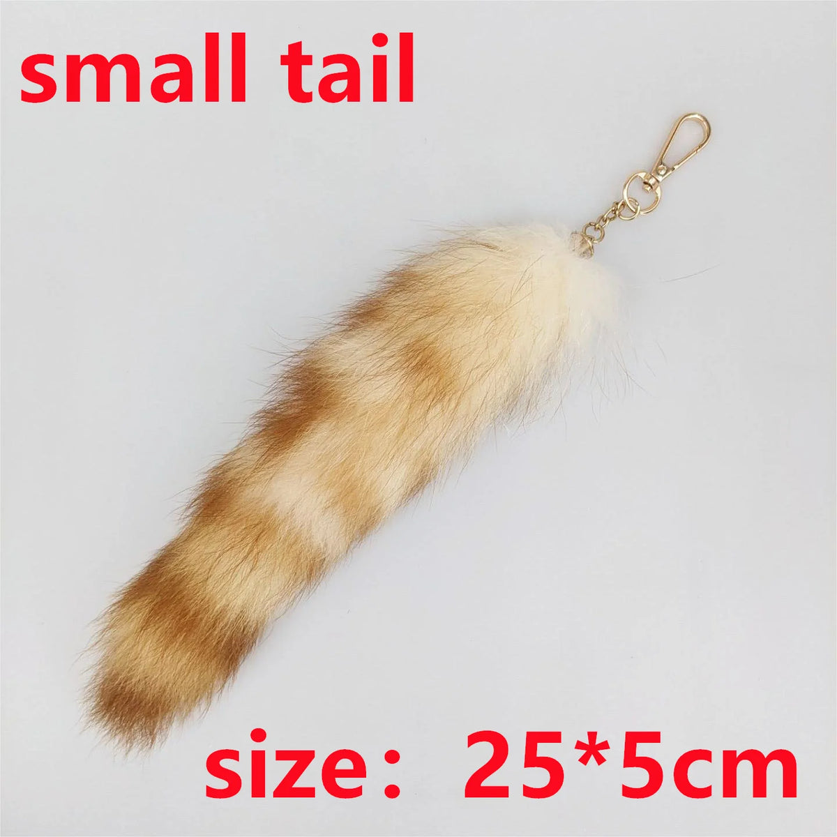 Natural Fox Fur Tail Keychain Cosplay Accessory