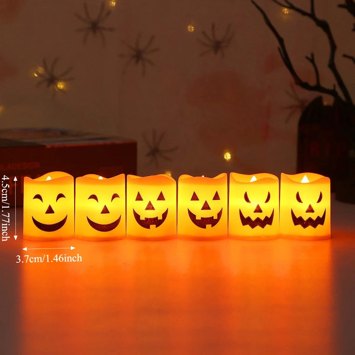 6Pcs Pumpkin Skull Ghost LED Candle Lights Halloween Cosplay