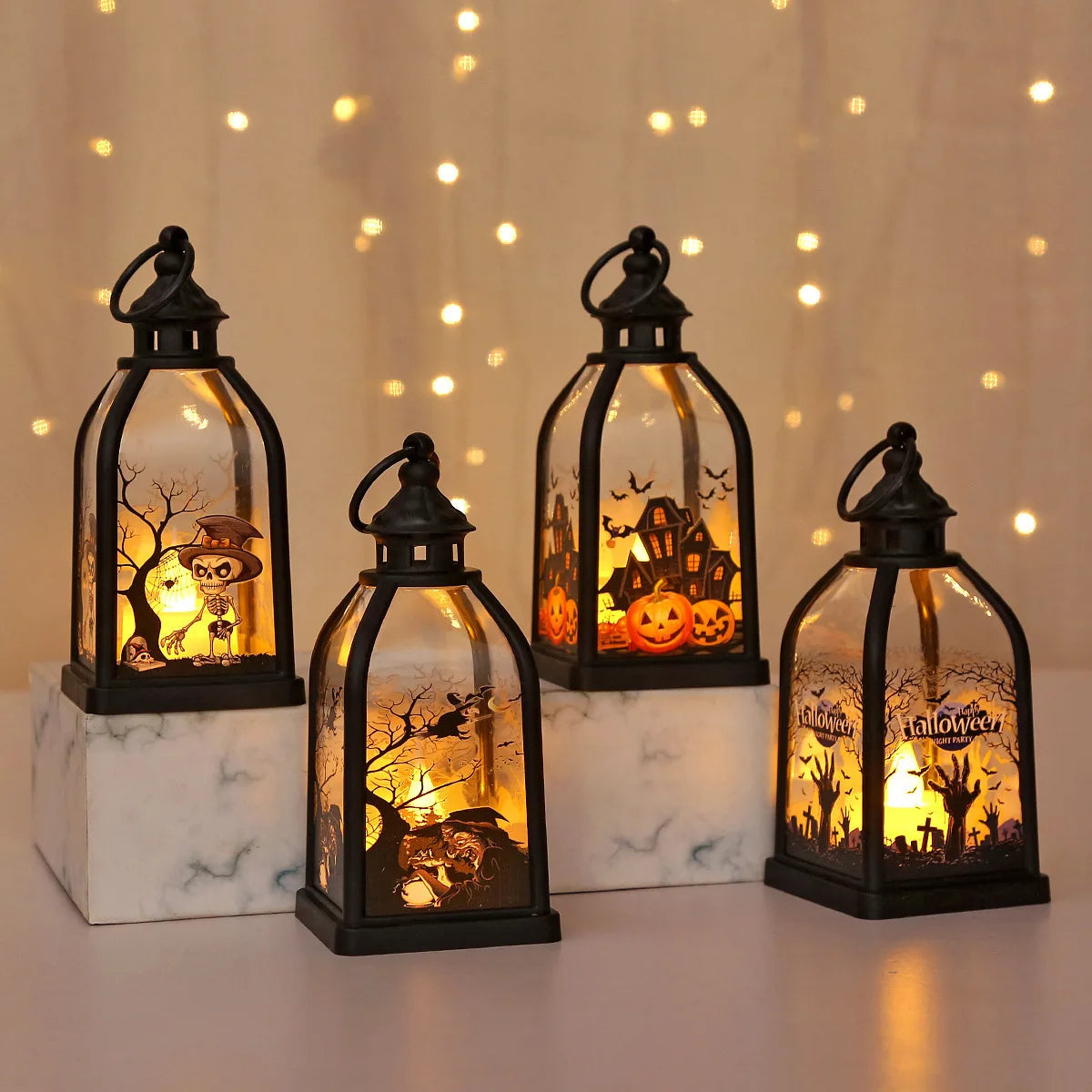 Vintage Flickering Candle LED Lantern Halloween Cosplay