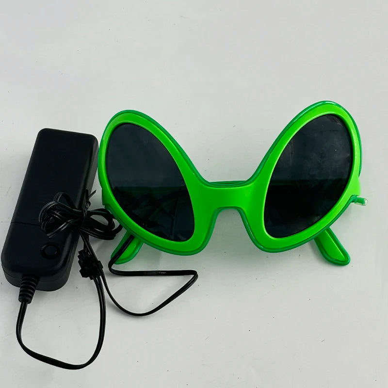 Luminous LED Alien Sunglasses Neon ET Glasses Props Halloween Cosplay