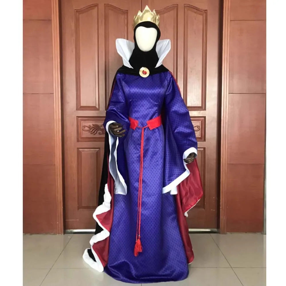 Top Quality Snow Princess Queen Evil Cosplay Costume Halloween Party Dress Adult Women