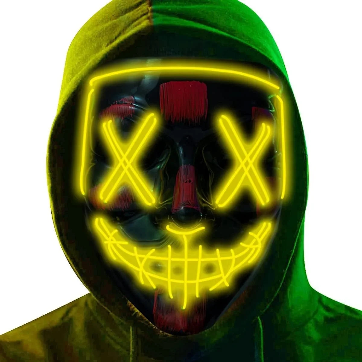 Scary LED Light Up EL Wire Mask Halloween Cosplay