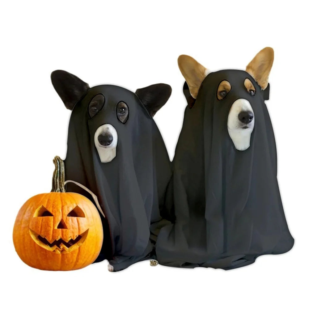 1Pc Halloween Ghost Shape Lightweight Elastic Dog Ghost Cloth Multi-color Fun Party Outfit for Small and Medium-sized Dogs