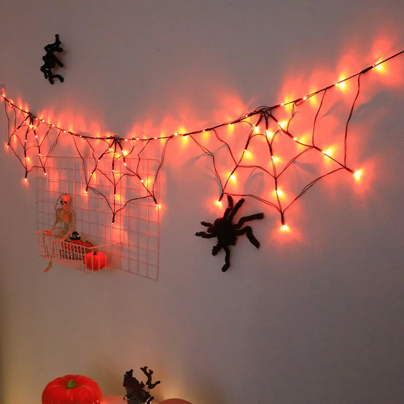Spider Web LED String Lights Halloween Cosplay