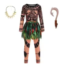 Kids Maui Tattoo Costume Set Halloween Cosplay