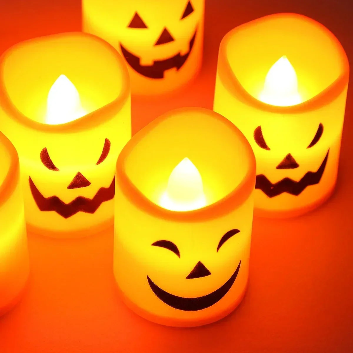6Pcs Pumpkin Skull Ghost LED Candle Lights Halloween Cosplay