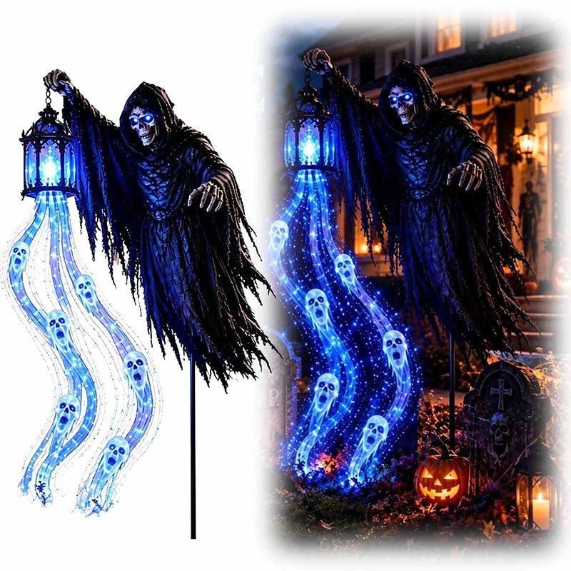 LED Light-Up Grim Reaper Garden Light Halloween Cosplay