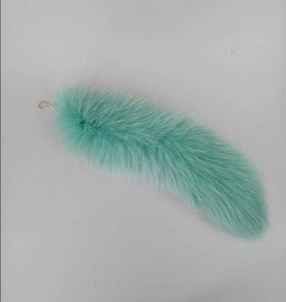 Natural Fox Fur Tail Keychain Cosplay Accessory