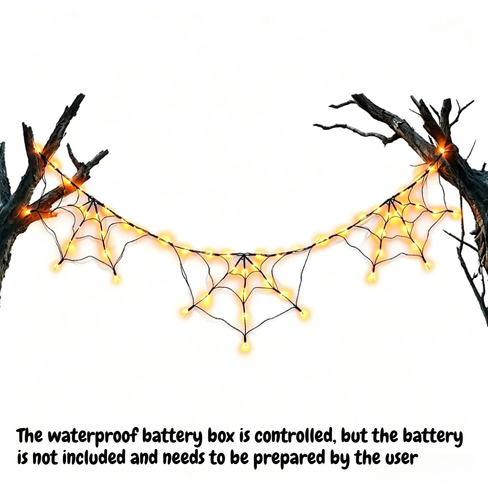 Spider Web LED String Lights Halloween Cosplay