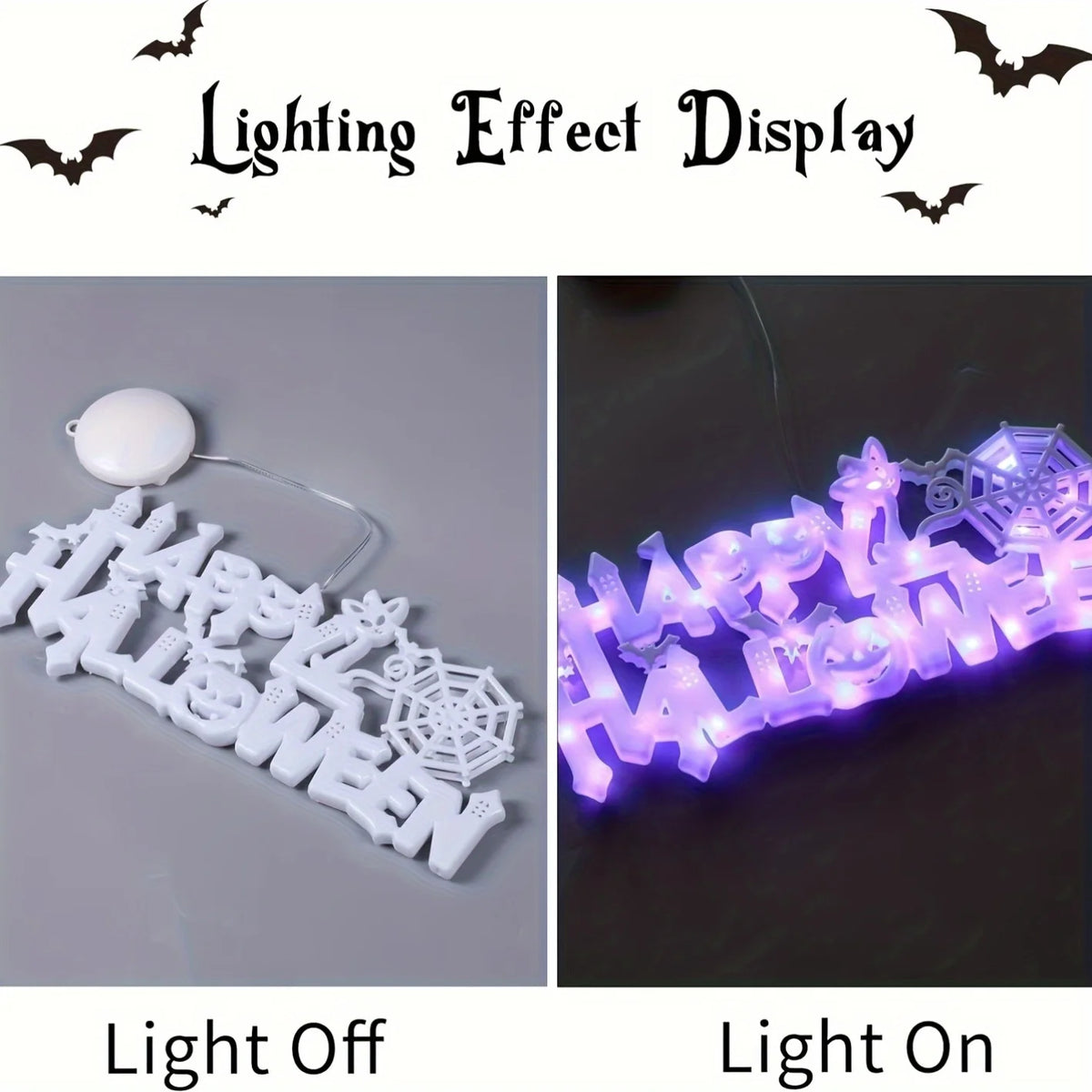 Happy Halloween Hanging Window Light Bat Spider Web Pumpkin LED Suction Cup Lamp Party Decor