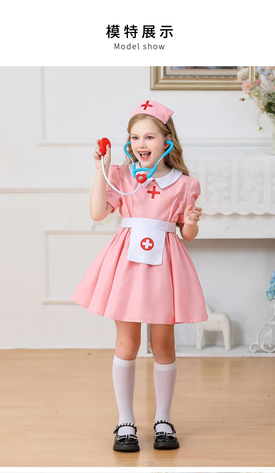 Kids Pink Nurse Doctor Costume